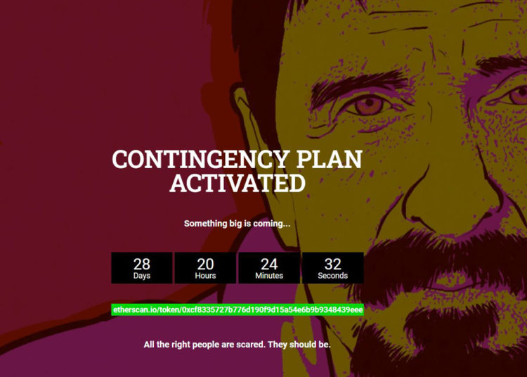 Mysterious John McAfee Website Appears for Two Days — Whackd Token Climbs Over 700% – News Bitcoin News