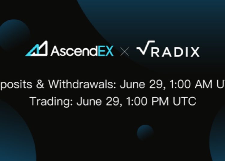 AscendEX Lists Radix – a DeFi Protocol With Developer Incentives – Press release Bitcoin News