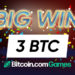 Lucky Player Wins A Second 5,000x Jackpot on Bitcoin.com’s Crypto Casino, Bags Another 3 BTC – Promoted Bitcoin News