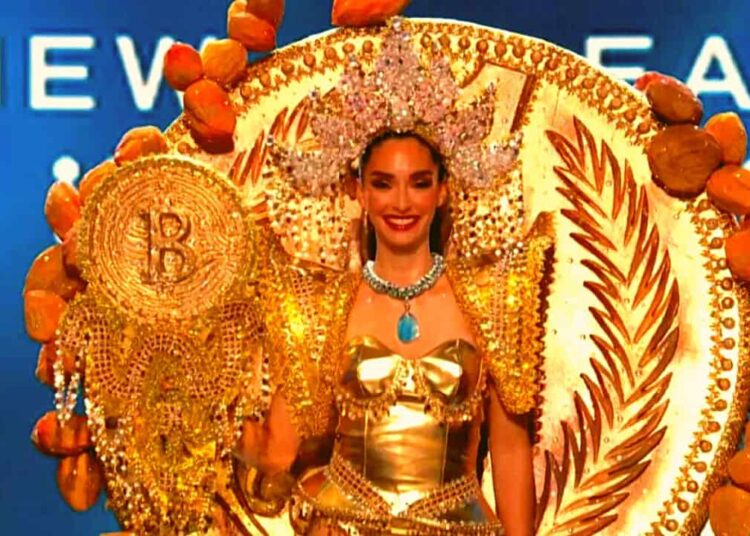 El Salvador’s Alejandra Guajardo Walks Miss Universe Stage in Glowing Bitcoin Suit