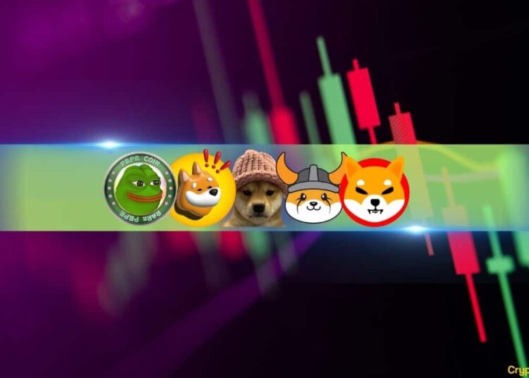 Top Meme Coins WIF, PEPE, SHIB, FLOKI, and BONK Skyrocket Triple Digits Weekly (Market Watch)