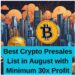 Best Top 5 Crypto to Buy (Short List) / X100 Moonshots in August 2024
