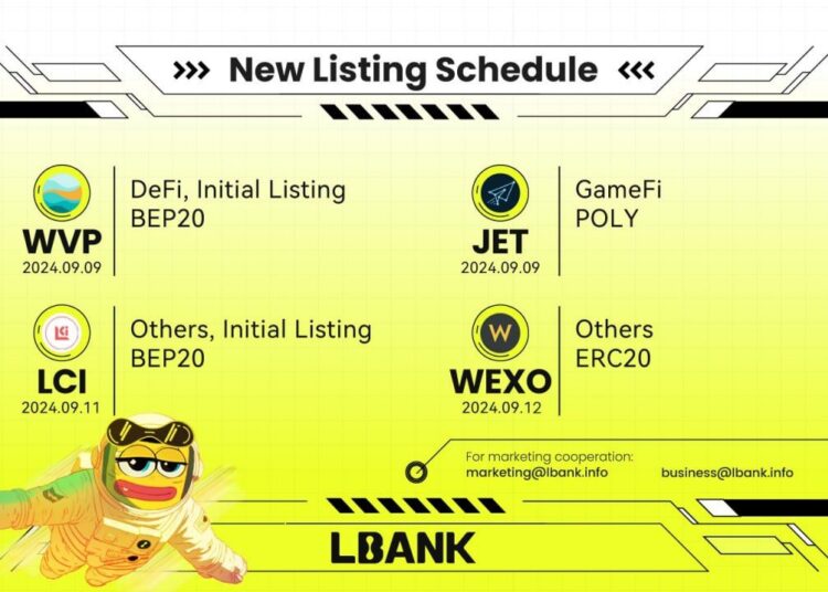 LBank Unveils Its Latest Crypto Listings for the Week of 9th Sep 2024