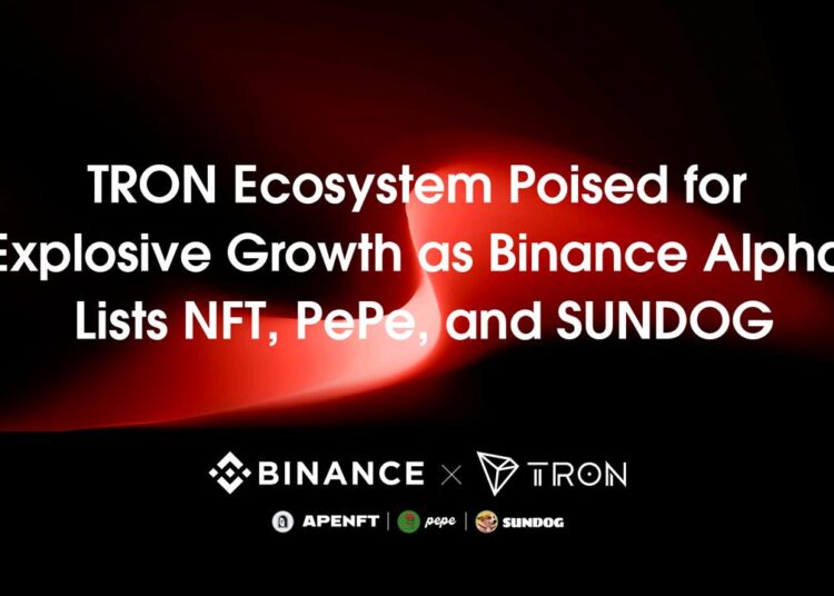 TRON Ecosystem Poised for Explosive Growth as Binance Alpha Lists NFT, PePe, and SUNDOG
