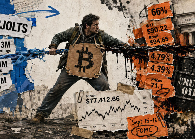 Bitcoin falls below $77,000 with Federal Reserves trapped between jobs and oil