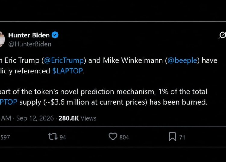 Hunter Biden’s LAPTOP Burns $3.5M After Eric Trump and Beeple Mentions