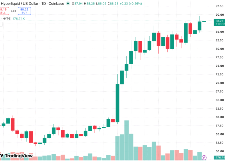 HYPE Price Hits Record $89.67 as UBS, Jane Street Hold HYPE ETFs