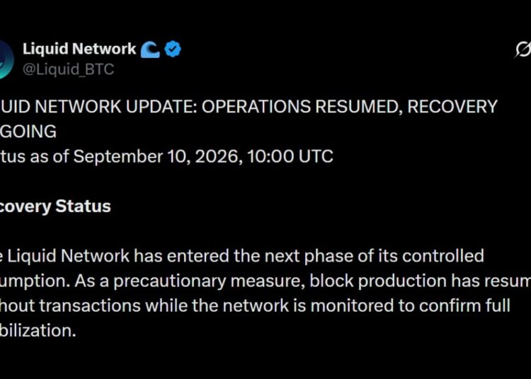 Liquid Network Resumes Block Production After 4,000 BTC Exploit – Bitcoin News